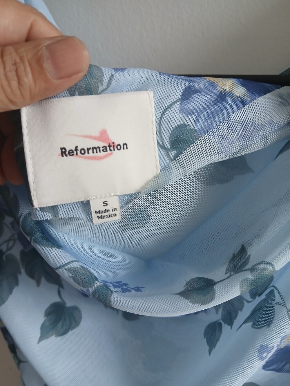 Reformation Light Blue Floral Cowl Midi Dress - Picture 2 of 6